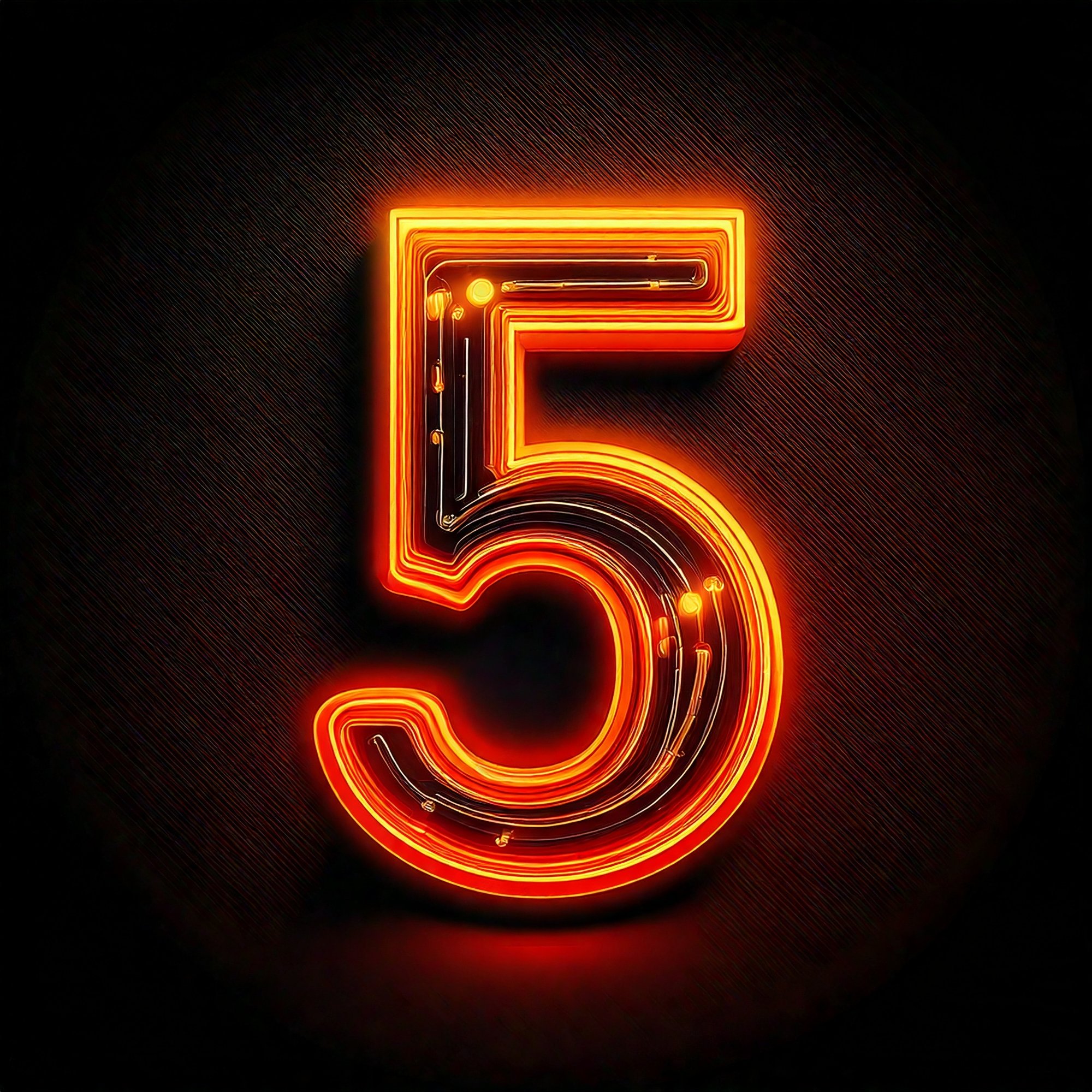 Firefly Using the style reference create an iimageof number 5, make it liner icon and clean on the b